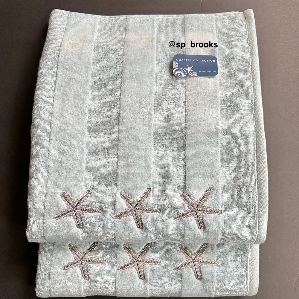 🎁Coastal Collection Starhilo Bath Towel Set - 6 Pieces - Ocean Blue - Picture 2 of 6